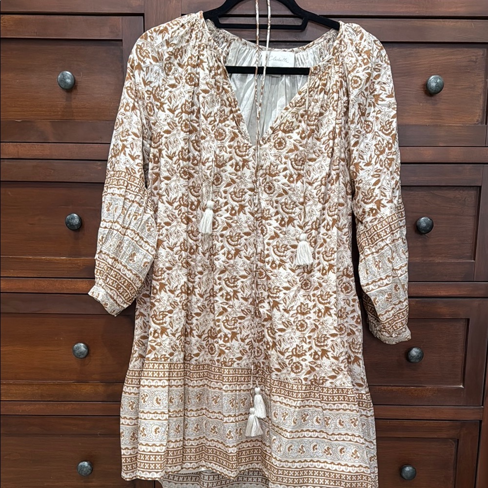 Cleobella Brown and Cream Mini Dress